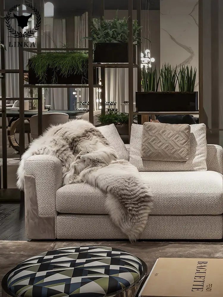 Luksuzne tkanine, kavč grobega usnja kavč italijanske luksuzne dnevna soba villa pohištvo