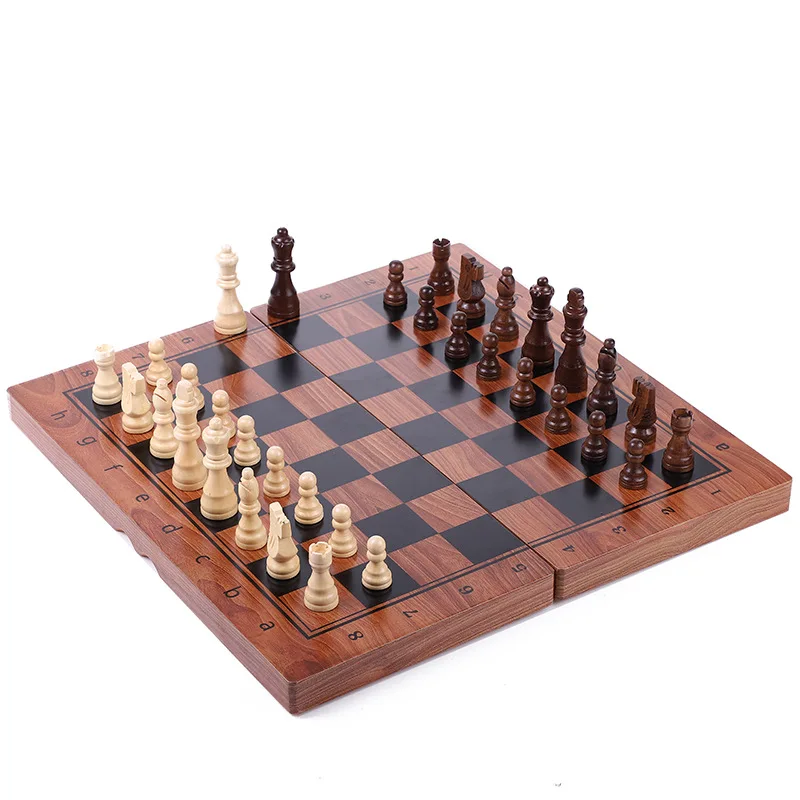 Magnetni Šah Set 4 Kraljice, Leseni Šah Igra Lesene 34 KOS Šahovske Figure in Zložljivi Šahovnici Družino namizna Igra, Darilo Igrača