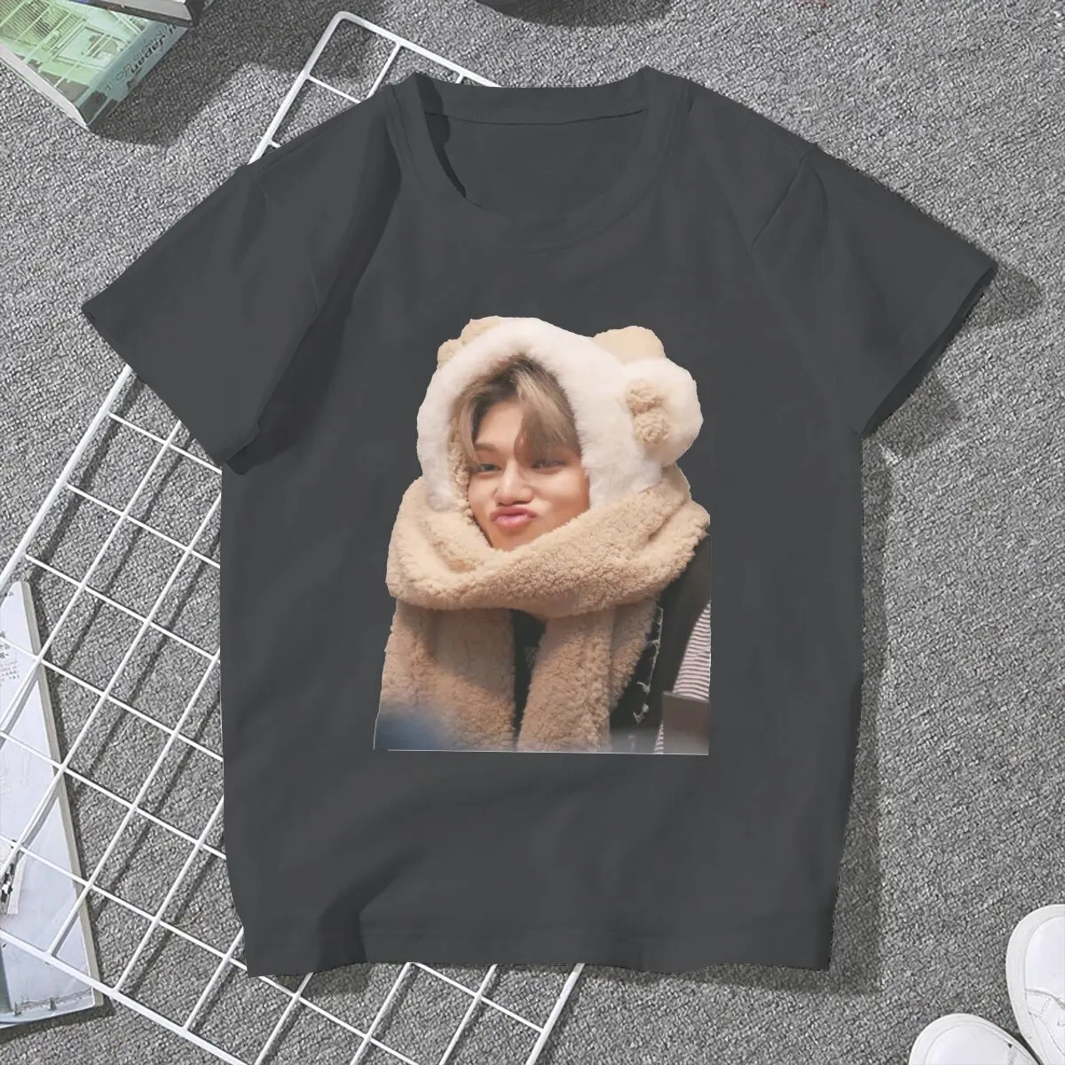 Mehko Wooyoung Ženske Obleke ATEEZ Prevelik T-shirt Kawaii Letnik Ženski Blusas