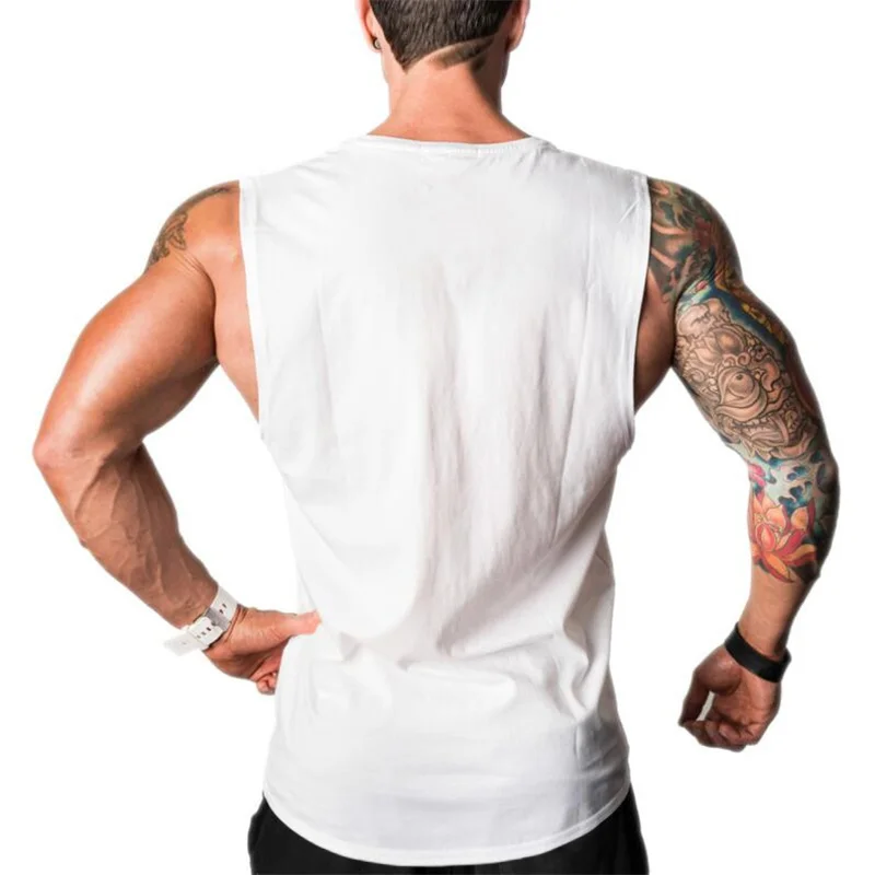 Mens Moda Priložnostne O-Vratu Telovadnici Bodybuilding Trening Brez Rokavov Vrhovi Tank Poletje Dihanje Svež Občutek Bombaž Mišice T-Shirt