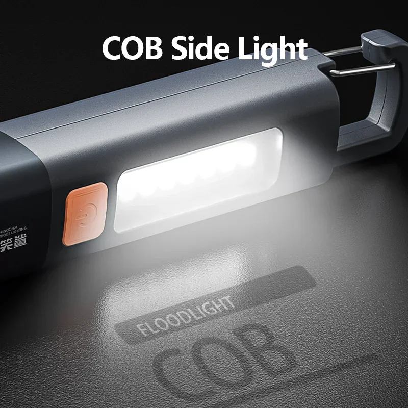 Mini LED Svetilka s Strani COB Super Svetle, Dolgo Bakla-obseg Zoomable Taborjenje Luč Zaklepanje Sponke Design Spremenljivka Poudarek Baklo