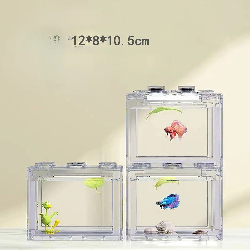 Mini Ribe Cisterne Betta Aquarium Fish Tank Tank Gradnik Ribe Skledo Office Tabela Dekoracijo Doma Dekor LED Luči Hranjenje Polje