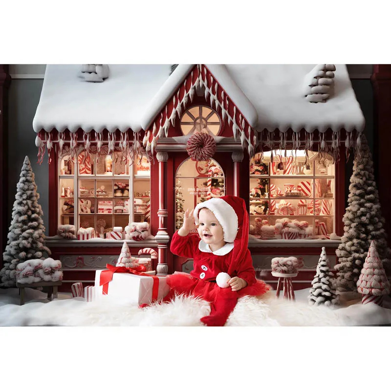 Mocsicka Zimo Božič Trgovina Ozadje Otrok, Odraslih Portret Okolij Sneg Xmas Tree Okraski Fotografija Studio