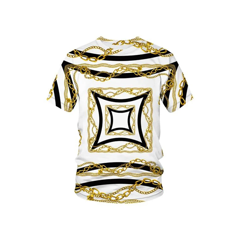 Modna bogato okrašen Vzorec Slike Za Moške Majice Trend Digitalni Tisk Priložnostne Krog Vratu Kratka Sleeved zgornji deli oblacil