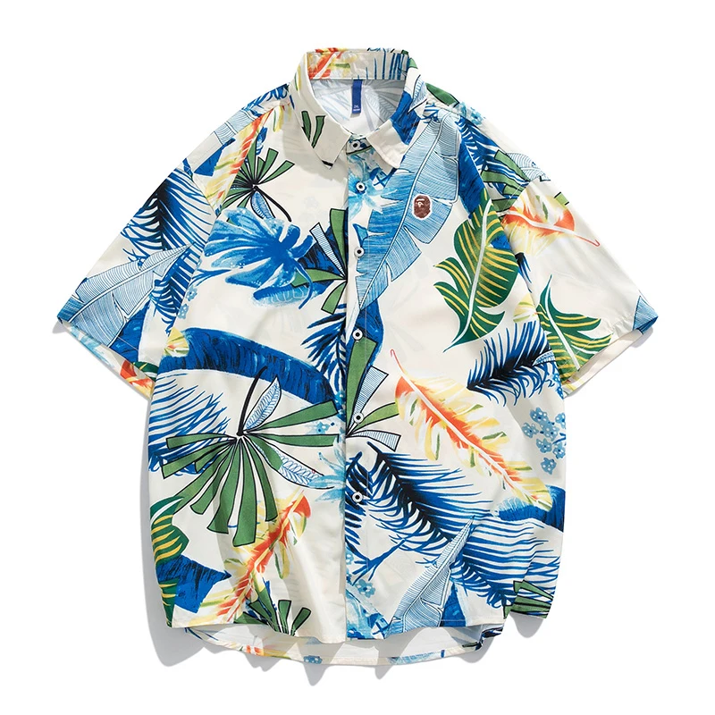 Moška Majica Kratek Rokav Poletje Priložnostne Svetlobe Dihanje Materni Slog Hawaiian Slog Majica Plaži Nekaj Vrh