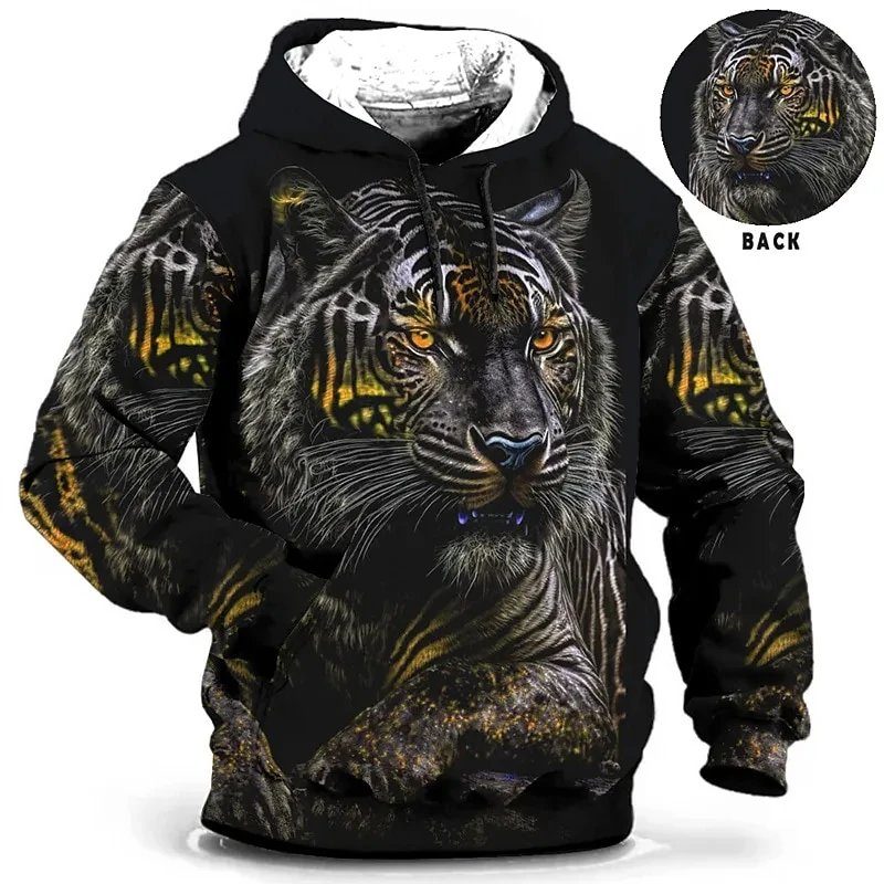 Moški pulover s kapuco 3d Tiger Natisnjeni Svoboden Oblikovalec Sweatshirts Pomlad Jesen Dolgimi Rokavi, Pulover 4XL Prevelik Harajuku Y2k Oblačila