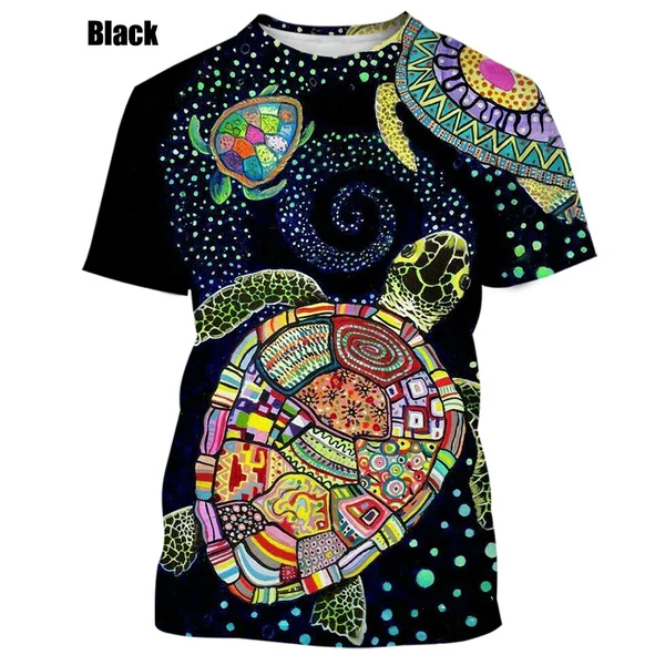Moški/ženske Staroselskih Avtohtona Želva Pika Slikarstvo, Umetnost 3D Tiskanje Vrtoglavica Hipnotični Vrtinec Smešno T-Shirt