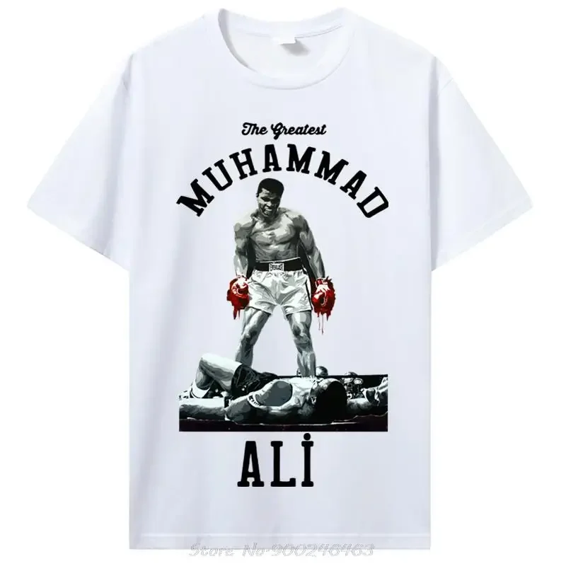 Muhammad Ali Majica S Kratkimi Rokavi Moški Največjih Fitnes Kratek Rokav Tiskanih Vrh Cotton Tee Majica