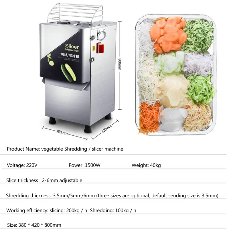 Multi-funkcijo Rastlinskih Avtomatski Stroj za Rezanje Zelenjave, Rezilo Stroj Komercialne Električne Krompirja Slicer Shredder