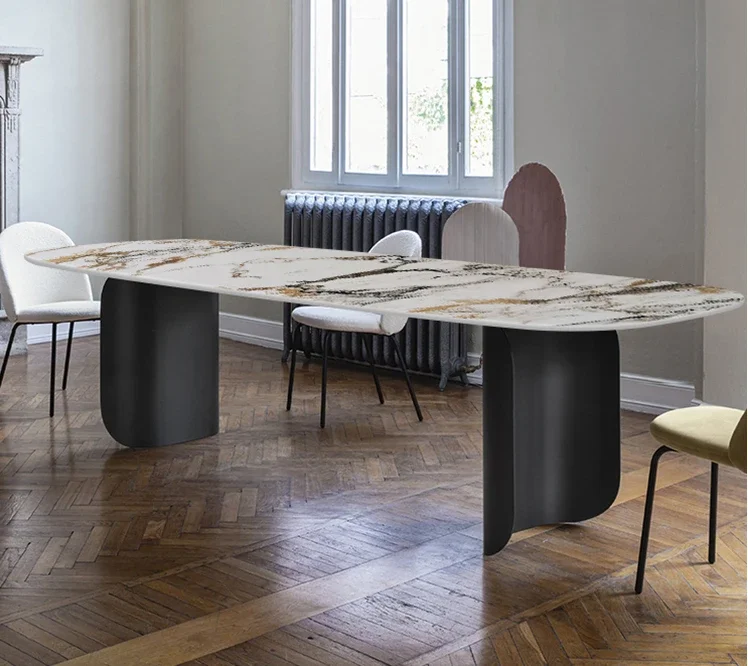 Nordijska jedilno mizo in stol v kombinaciji marmorja postmoderni preprosta svetlo rock ploščo