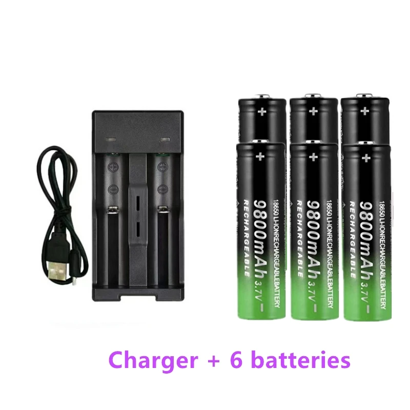 Novo 18650 Baterije Visoke Kakovosti 9800mAh 3,7 V 18650 Litij-Ionska Baterija za Polnjenje Baterije+Polnilec Baterije Debelo+Brezplačna Dostava