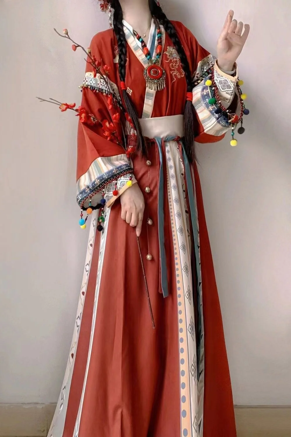 Novo Han Kitajskih Oblačil 3Pcs Nastavite Odraslih Kitajski Slog Tradicionalnih Žensko Obleko Pravljice, Cosplay Kostum Rdeče Hanfu Za Ženske Krila