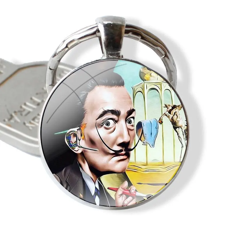 Obesek Za Avto Obeskov Ročno Izdelanih Steklenih Chrysoprase Keychain Salvador Dalí Art Moda Risanka Ustvarjalno Oblikovanje