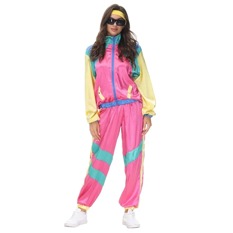 Pari Hipi Kostumi za Ženske Moški Halloween Letnik 70s 80s Rock Disco Cosplay Obleke Oblačila Disco Hipi Kostum