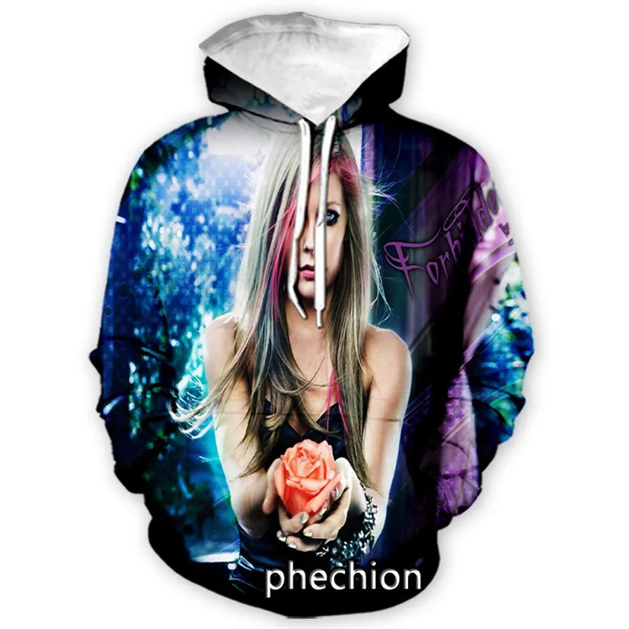 phechion Nove Modne Moške/Ženske Avril Lavigne 3D Tiskanja Dolg Rokav Hoodies Priložnostne Hoodies Moških Svoboden Športnem Puloverju A97