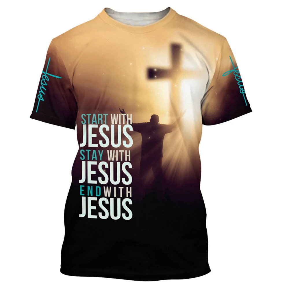 Poletje je Jezus Križ 3D Print majica s kratkimi rokavi Moda za Moške Kratek Rokav T Srajce Prevelik Harajuku Ulične Človek, Fantje, Otroci Tees Vrhovi