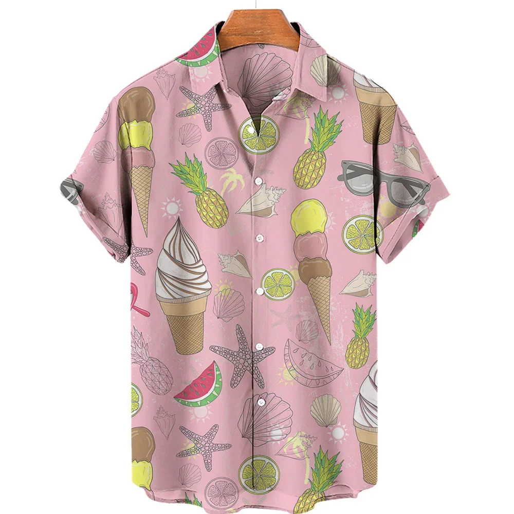 Poletje Smešno Hawaiian 3D Sladoled Majice Ženske Obleke Ulica Y2k Osebnosti Kratkimi Rokavi Top River Dekle Tee Majice