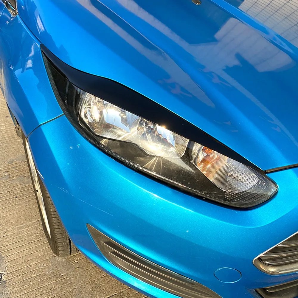 Prednji Smerniki Kritje Vodja Svetlobe Žarnice Veke Obrvi Trim ABS za Ford Fiesta MK6.5 2013-2017 Svetlo Črna