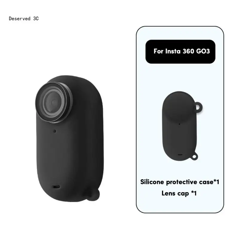 R9CB Silikonski Pokrov Palec Fotoaparata Pokrov Za Insta 360 POJDITE 3 Anti-Scratch Zaščitna