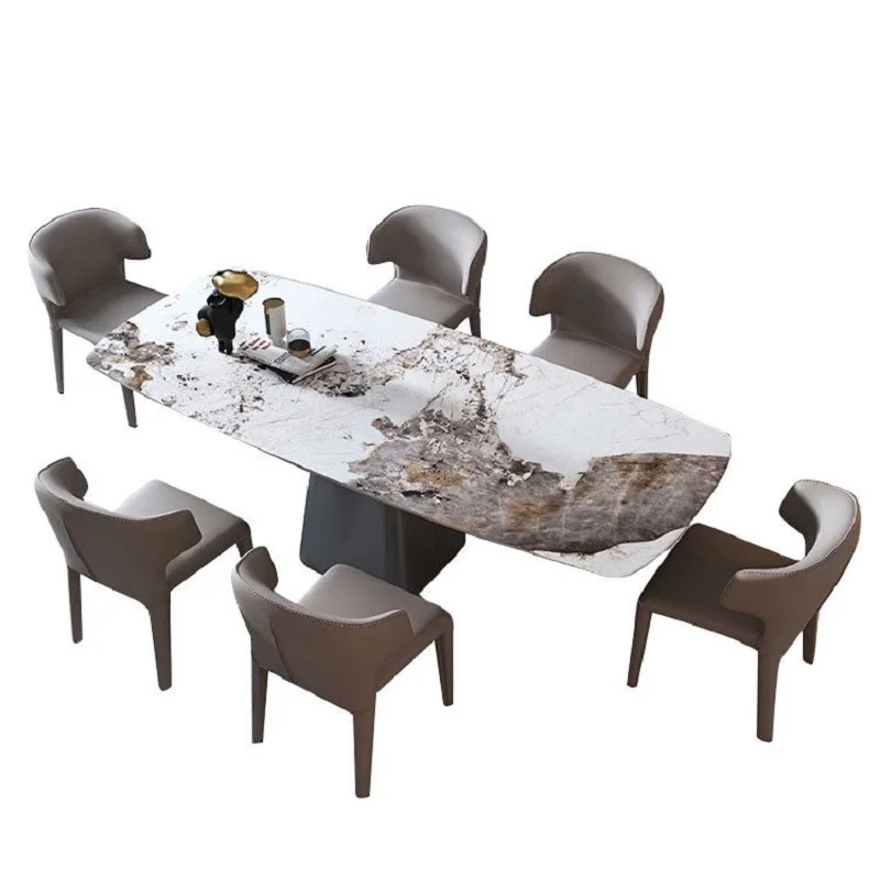 Restavracija pohištvo italijanskega high-end rockboard tabela stol pravokotne tabela tabela svetlobno razkošje mizo in stol