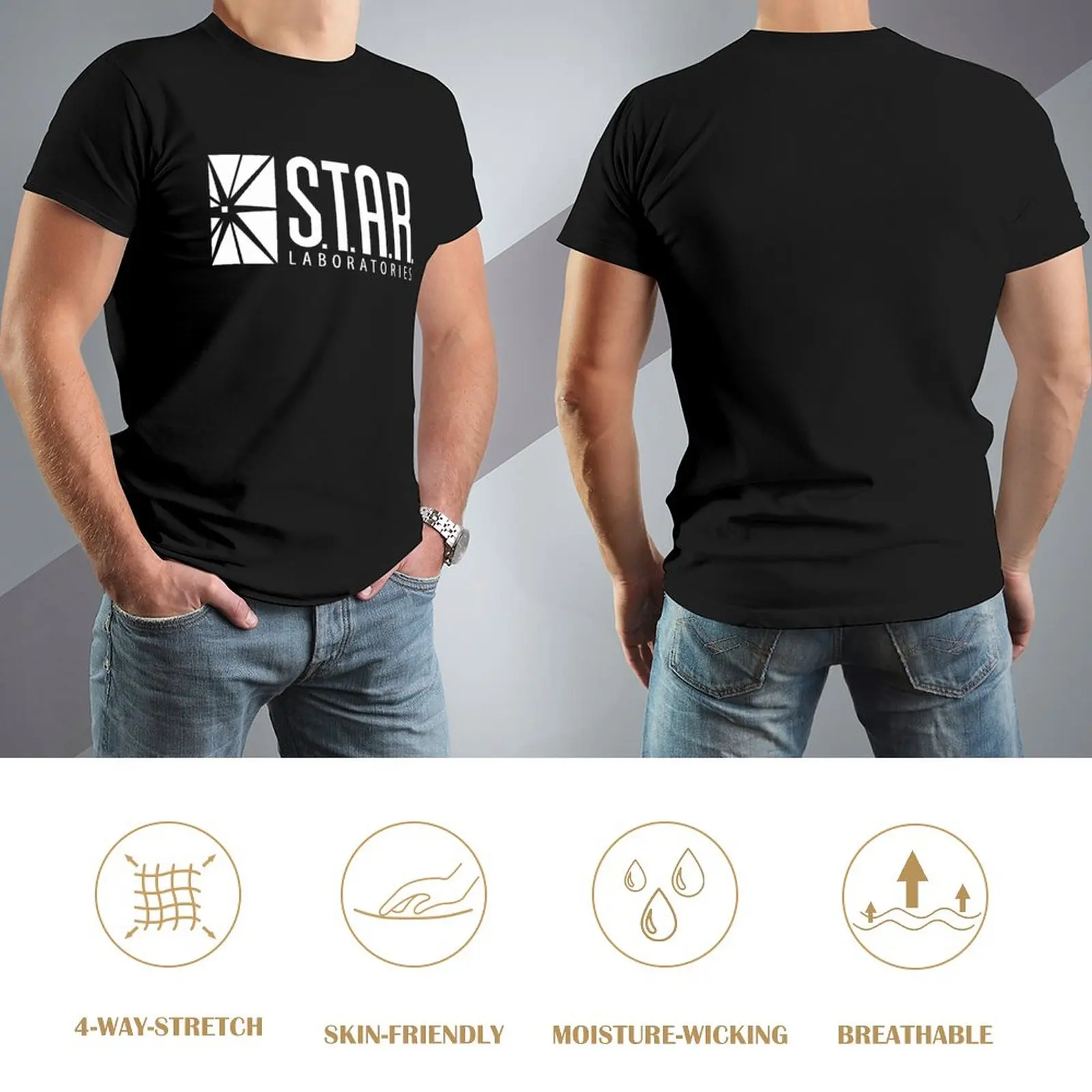 S. T. A. R. Labs T-Shirt Estetska oblačila korejski modi mens grafični t-majice pack