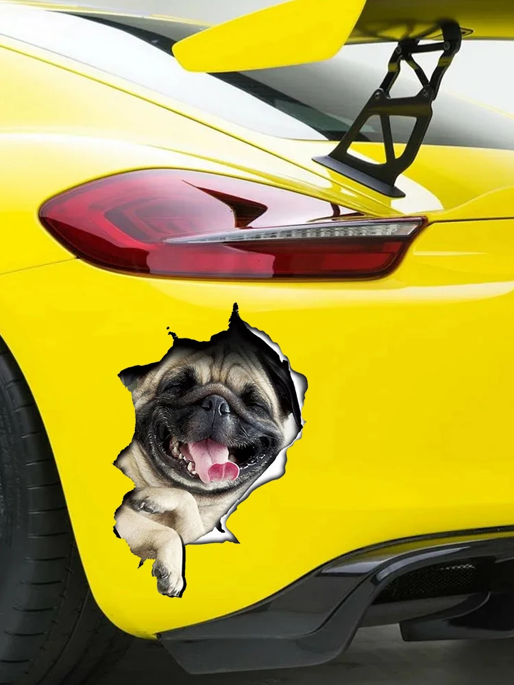 Samolepilne Nalepke Pug Dog Avto Nalepke Nepremočljiva Auto Decors na Odbijač Zadaj Okno B0095