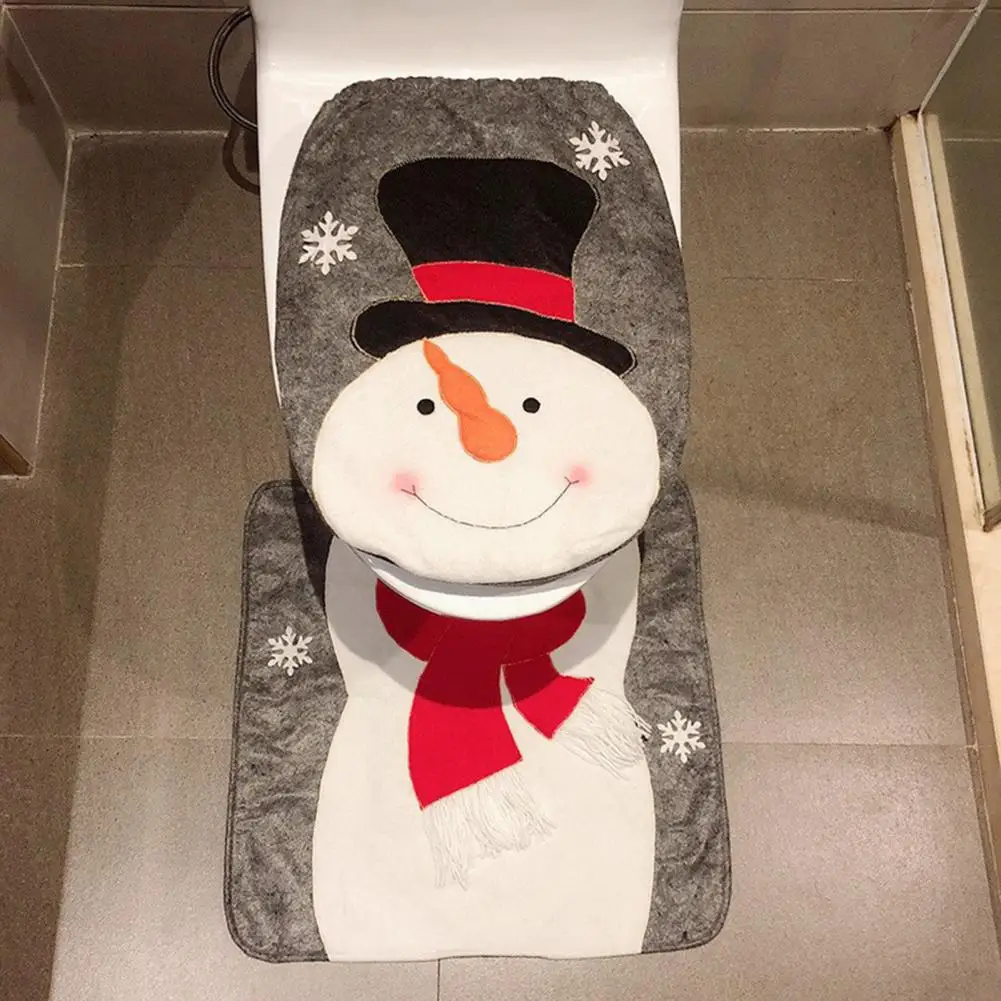 Santa Claus Kopalniške Opreme Praznični Snežak Brezosebna starec Wc Pokrov Nastavite nedrsečo Mat Okraski za Božič
