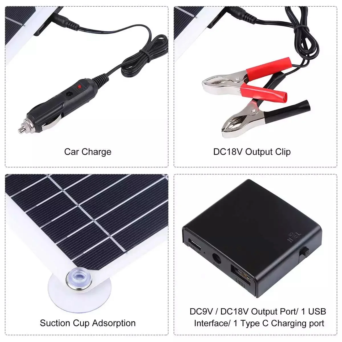 Sončne celice 300W 12V 5V Dvojno Krmilnik za USB Nepremočljiva Monocrystalin Sončne Celice, Baterije, Polnilnika -100A