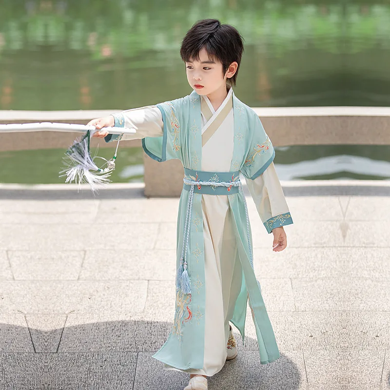 Starodavne Kitajske Hanfu Bo Ustrezala Vinatge Otroci Tradicionalni Ples Opravljanje Kostum Fant Borilne Veščine Kimono Študent Enotno Cosplay