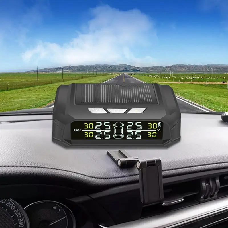 TPMS Tlaka v Pnevmatikah Monitor Sistem Sončne Energije Brezžičnih Avto Alarmni Sistem Z LCD Zaslonom 4 Senzorji TPMS Za Potovanja Tovornjak Priklopnika