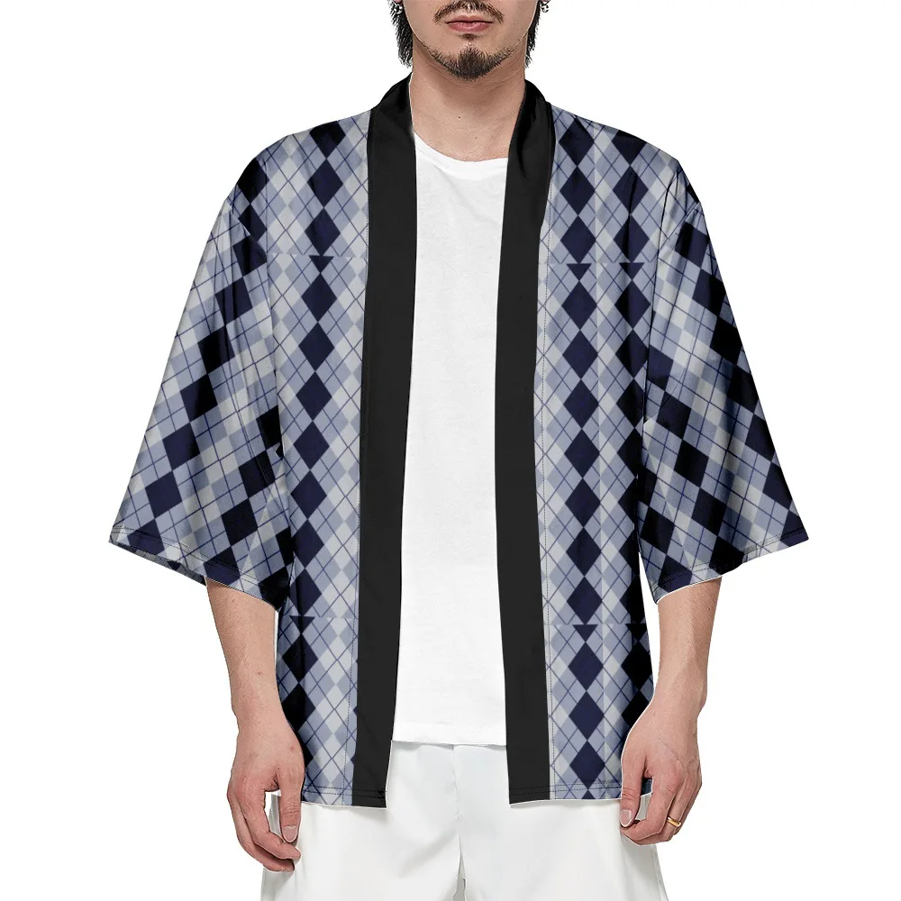 Ulične Geometrijo Natisnjeni Cosplay Jopico Haori Moda Na Plaži Yukata Tradicionalni Japonski Kimono Ženske, Moške Srajce