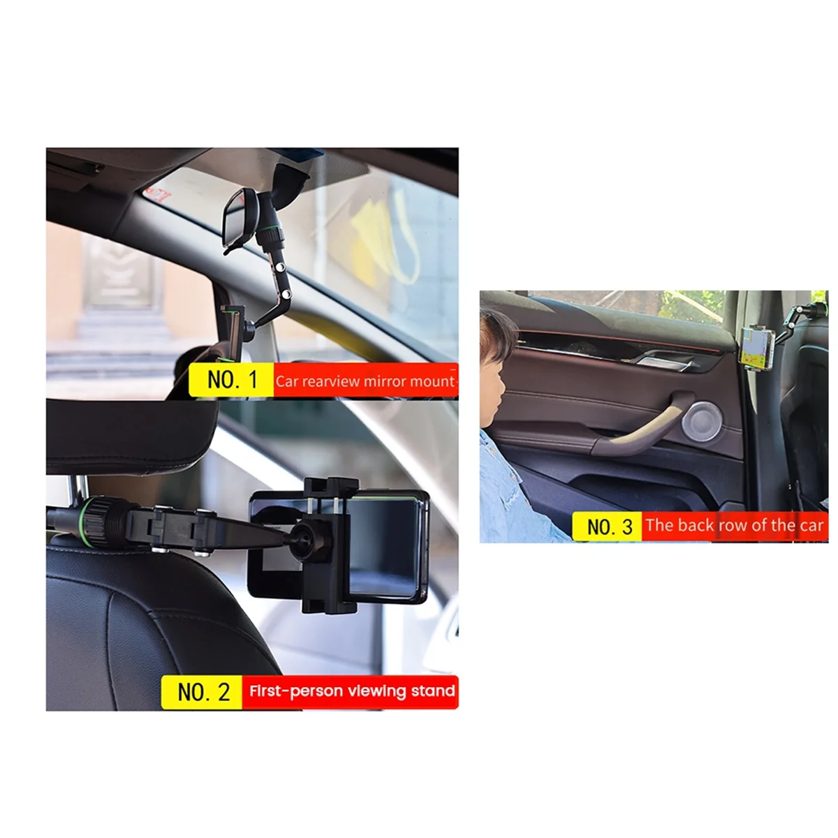Univerzalni Avto Nosilec Za Telefon, Večnamensko 360 Stopinj Vrtljiv Auto Rearview Mirror Sedež Viseče Posnetek Nosilec B