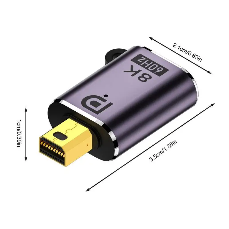 USB C DP1.4 Kabel Tip-c Za Ženske v Mini DP Adapter Displayport 1.4 8K 60hz 4K 120HZ PVC, Aluminij Zlitine Adapter S Svetlobo