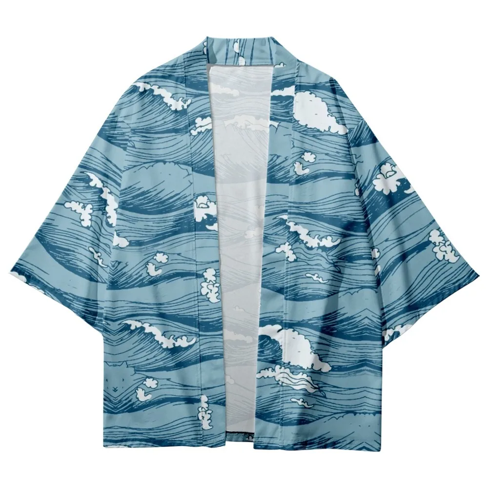Val Natisnjeni Poletje Tradicionalnih Priložnostne Ohlapno, Tanko Kimono Azijskih Oblačila Harajuku Nekaj Žensk, Moških Japonski Cardigan