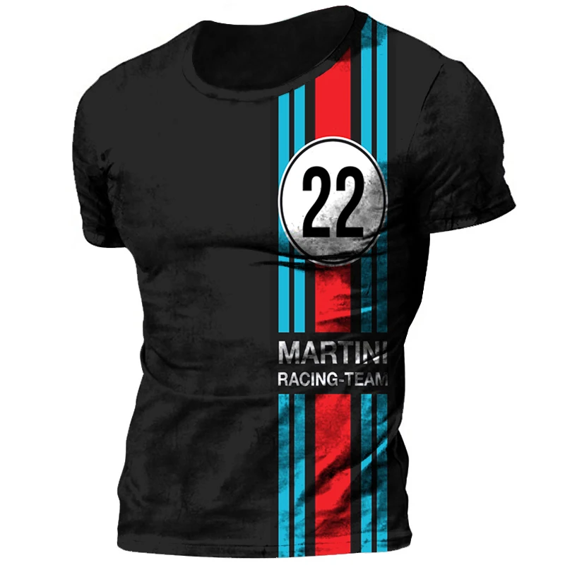 Vintage Moške Mobil T-shirt Pulover Martini Šport Tshirt za Moške Prevelik Tee Shirt Oblačila Mobil Street Racing Puloverju