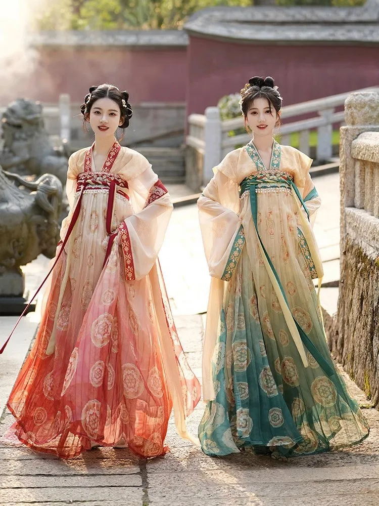 Vroče prodaje Hanfu Kostum Ženske Krilo Velike Sleeve Majica s Svilo, Izboljšano Elegantna Vila Kitajski Stil