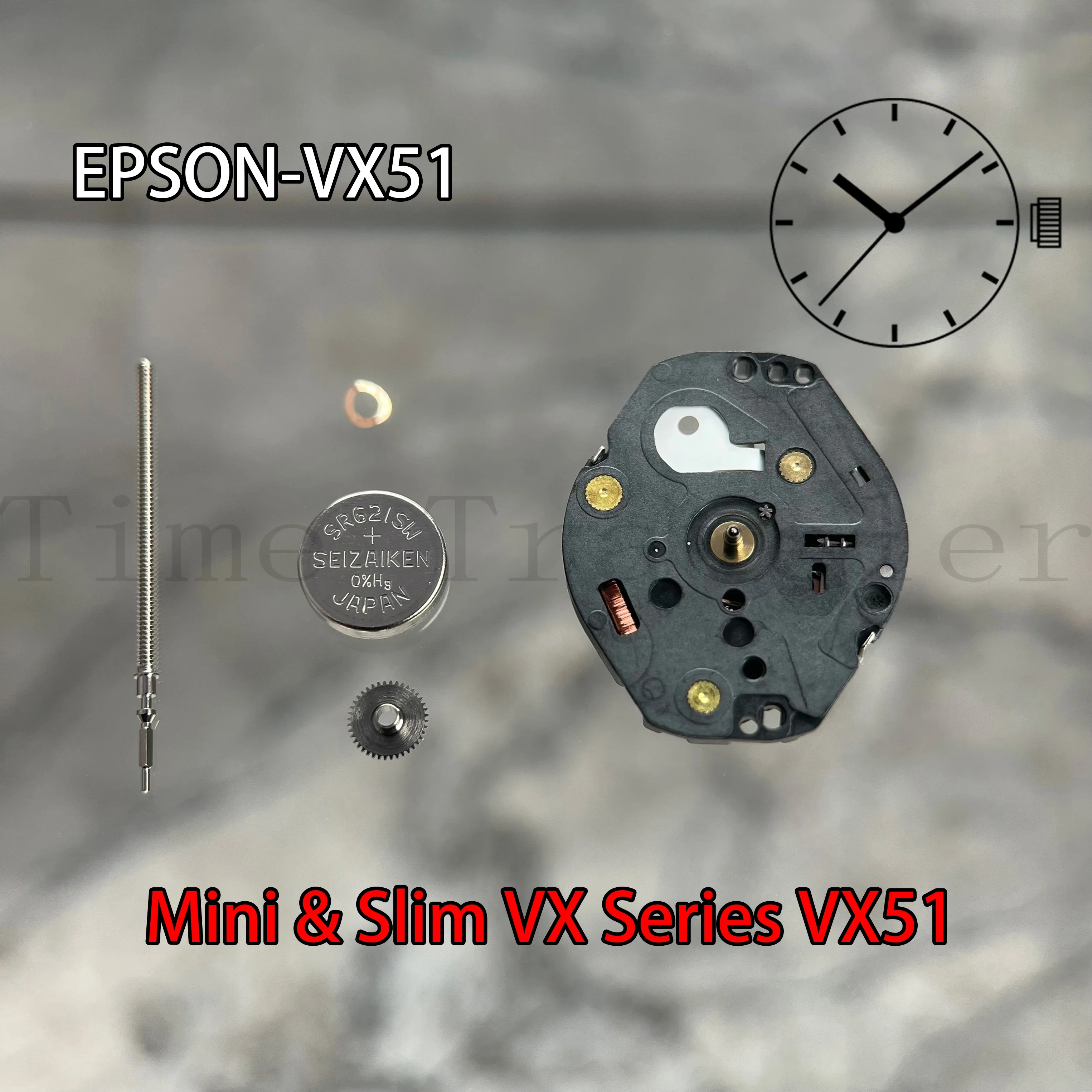 VX51 Japonska Prave MINI & SLIM Serije VX51E Kvarčni Gibanje, Velikost: 6 3/4 x 8