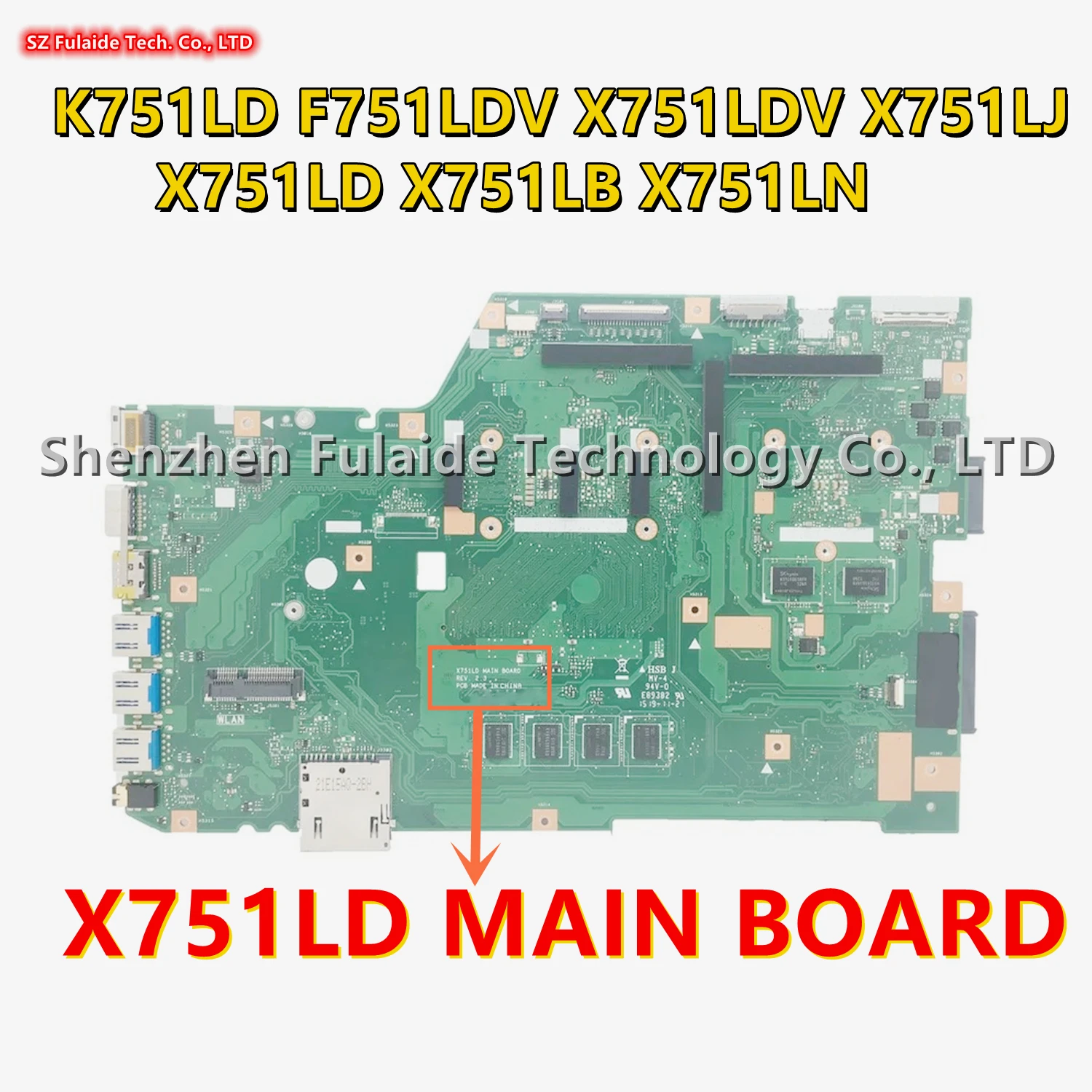 X751LD GLAVNI ODBOR Za ASUS K751LD F751LDV X751LDV X751LJ X751LD X751LB X751LN Prenosni računalnik z Matično ploščo I3 I5, I7 PROCESOR, 2 GB GPU 4 GB-RAM