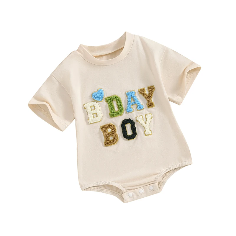 Za malčke Baby Poletje Jumpsuit Fuzzy Pismo Vezenje Krog Vratu Kratek Rokav Romper za Malčka, Fant in Dekle