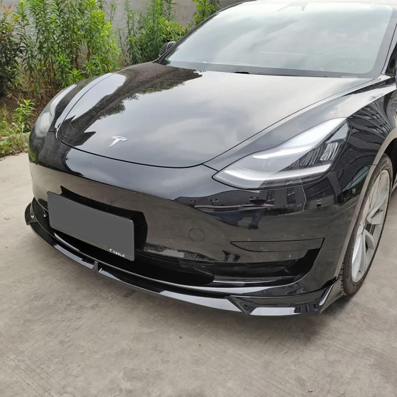 Za Tesla Model 3 2017-2023 Sprednji Telo Kit ABS Ponaredek Ogljikovega Avto Odbijača Spojler Difuzor Cepilec za Ustnice Zunanjost Deli