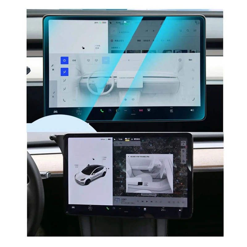 Za Tesla Model 3 Highland 2024 15-Palčni Zaslon na Dotik Zaščitnik Pokrov Zadnje Vrstice Zaslon Kaljeno Film Avto HD Kaljeno Film Deli
