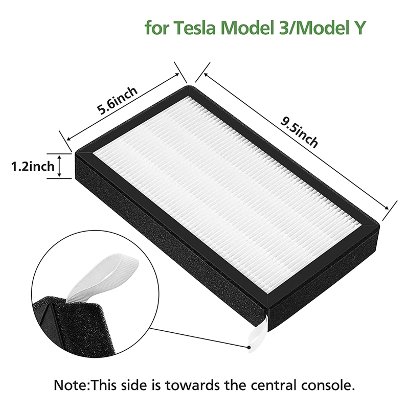 Za Tesla Model 3 Y Avto Kabina Zračni Filter HEPA Air Sesalni Filter Zamenjava Z škatla za Orodje oglje 4Pcs/Set