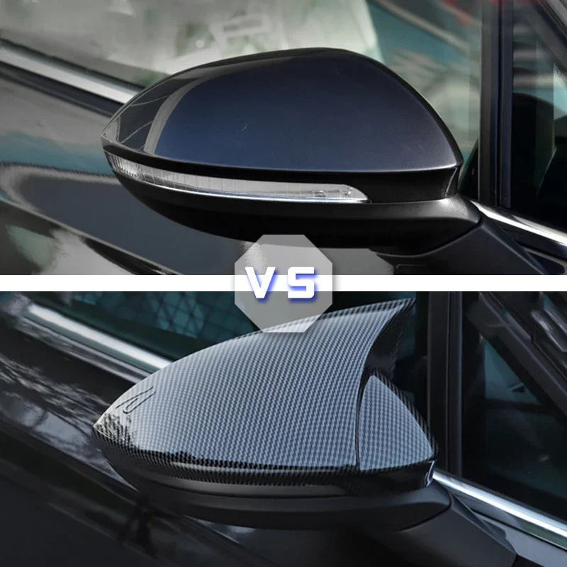 za Volkswagen Golf MK8 VIII 8 Strani Ogledalo Zajema Kape (Ogljikov Videz) 2020 2021 2022 za VW Sijajno črno krilo rearview