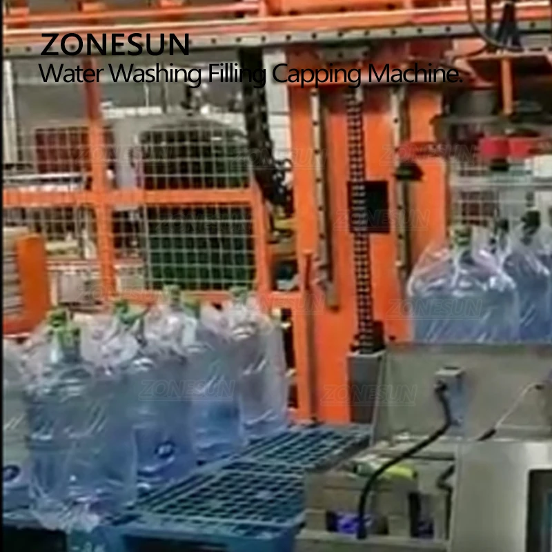 ZONESUN ZS-AFMW 900 BPH 5 PET Litrov Ustekleničene Sodih Polnjenje Vode Pralni Tesnjenje pakirne Linije Proizvodnja