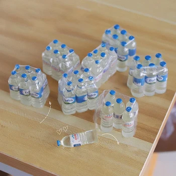 1:12 Lutke Mini Simulacije Mineralne Vode Steklenica Model DIY Lutka Hiša Dom Dekoracija dodatna Oprema Otroci Pretvarjajo, Igra Igrače 