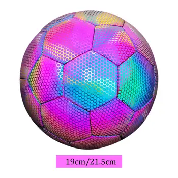 Nogometno Žogo Reflektivni Holografska Svetlobna Nogomet PU Nogomet Usposabljanja Žogo za Otroke in Odrasle, Dekleta, Fantje, Otroci Usposabljanje