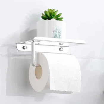 Aluminij Zlitine Toaletni Papir Držalo Pasu Z Pladenj Kopalniški Pripomočki Kuhinjski Steni Viseče Punch-Brezplačno Toaletni Papir Roll Imetnik