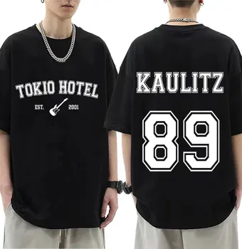 Rock Band Tokio Hotel Kaulitz Retro Graphic Majica s kratkimi rokavi Moški Hip Hop Trend Majica s kratkimi rokavi Moški Modni Bombaž Prevelike majice Ulične