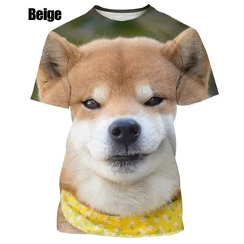 Shiba Inu Doge Grafični T Shirt za Moške Oblačila Modni 3D Tiskanih Ljubek Pes T-shirt Unisex Ulične Hipi Priložnostne Majice, Vrhovi