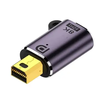 USB C DP1.4 Kabel Tip-c Za Ženske v Mini DP Adapter Displayport 1.4 8K 60hz 4K 120HZ PVC, Aluminij Zlitine Adapter S Svetlobo